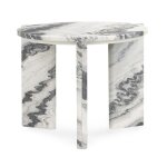 Zora Marble Round End Table - Charcoal Gray - Image 3