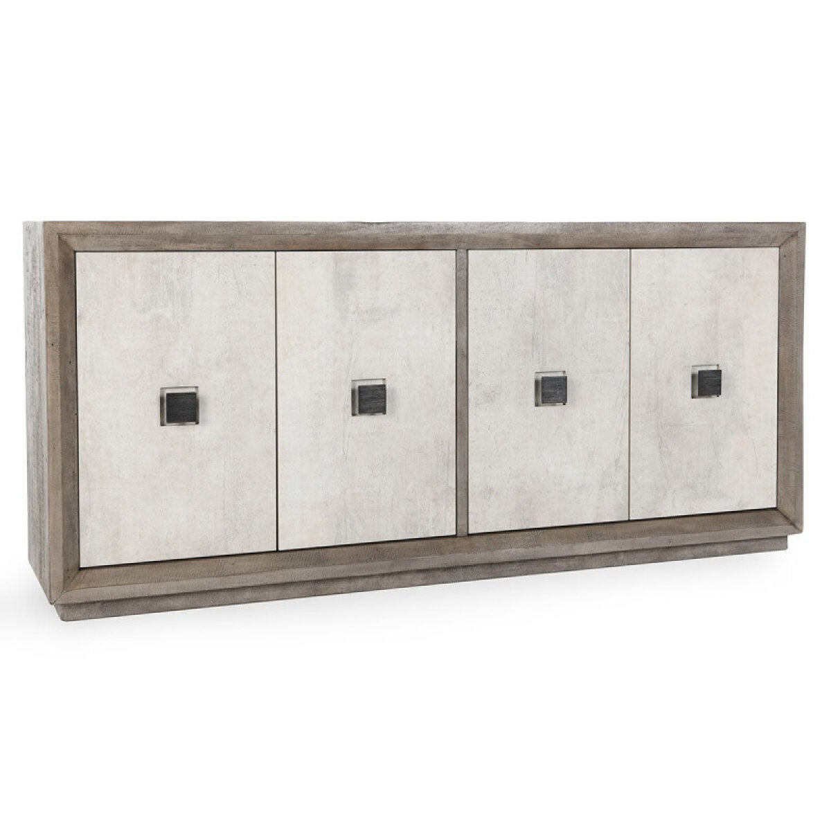 95f2fcaa6e551628f75c1d856ef6a6ce Denver Solid Wood 4dr Cabinet - Distressed Gray/antique White - Image 1