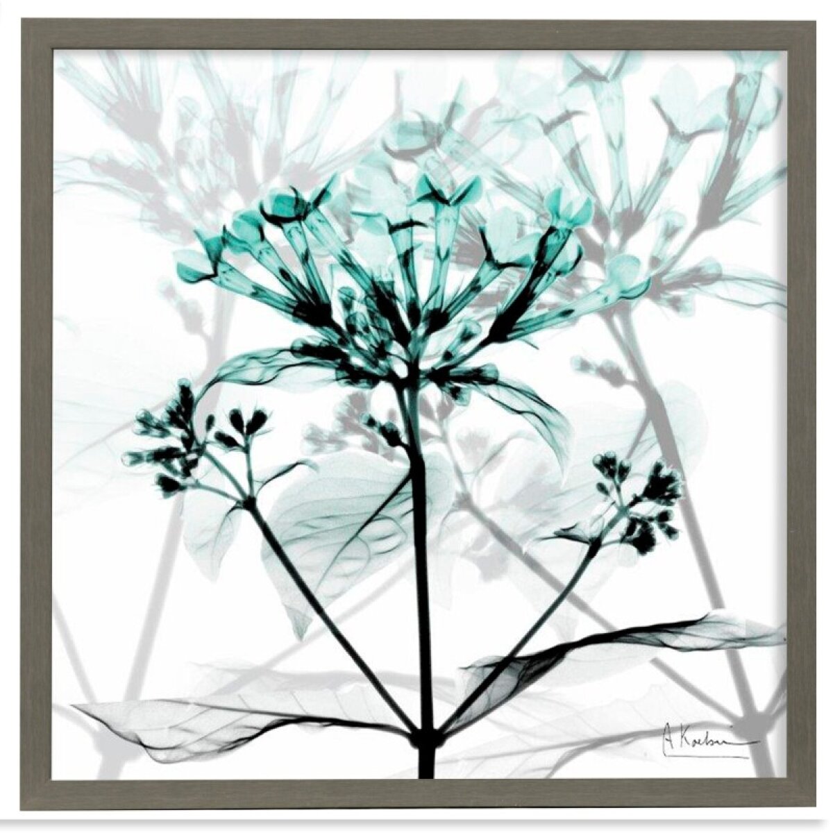 96c48bc4a04c3e9c3e93e569f57d024e Crystalized Floral Artist Print Faux Wood Frame Under Glass Attached Hanging Har - Image 1