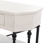 Clipped Corner Console Table With Two Shelves And Center Drawer With Metal Ball Bearing Glides Mad - Image 5