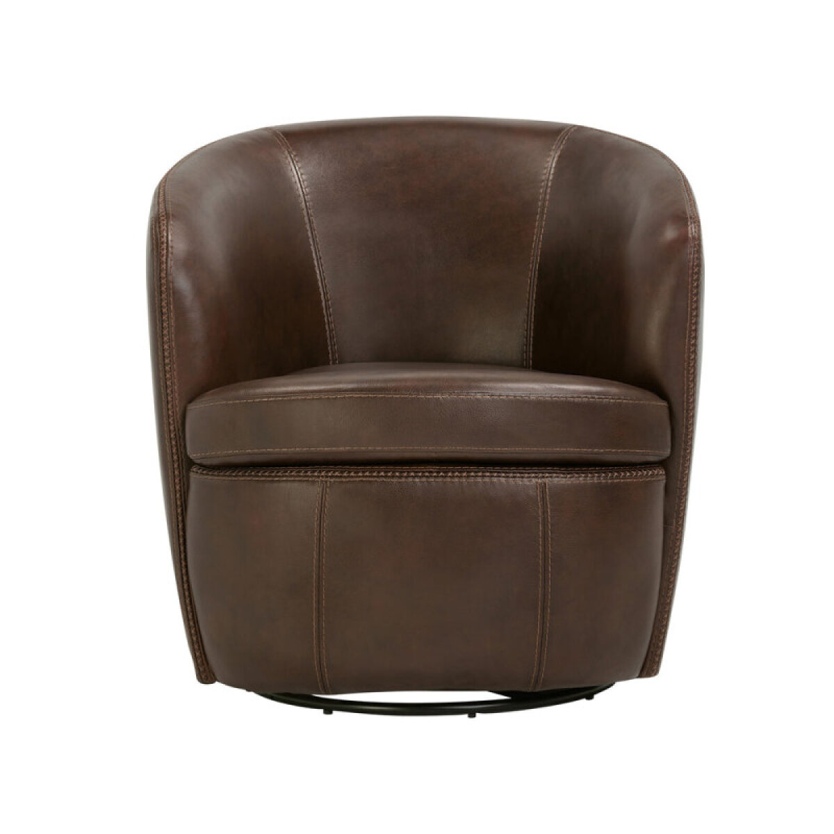 976cdbb7d83324ed154591d24ba1fbb7 Barolo - Vintage Brown Swivel Club Chair - Image 1