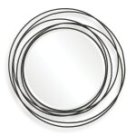 Whirlwind Round Mirror, Black
