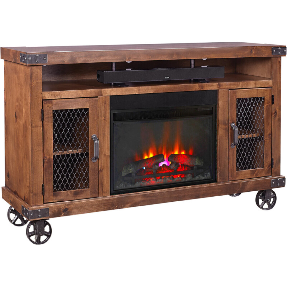 978963fd8c328360a094dc95446188f6 Industrial 62" Highboy Fireplace Console DN1901-FRT - Image 1