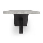 Durant Solid Wood Rectangle Dining Table - Carbon Black-weathered Cement - Image 5