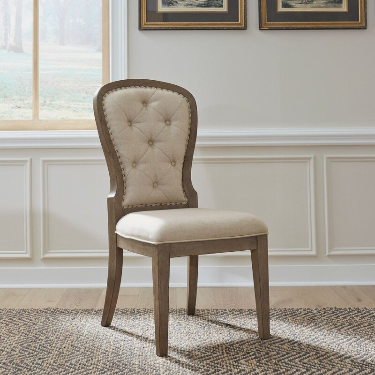 9908a319114cfe6129b661488550cd76 Americana Farmhouse Uph Tufted Back Side Chair - Image 1