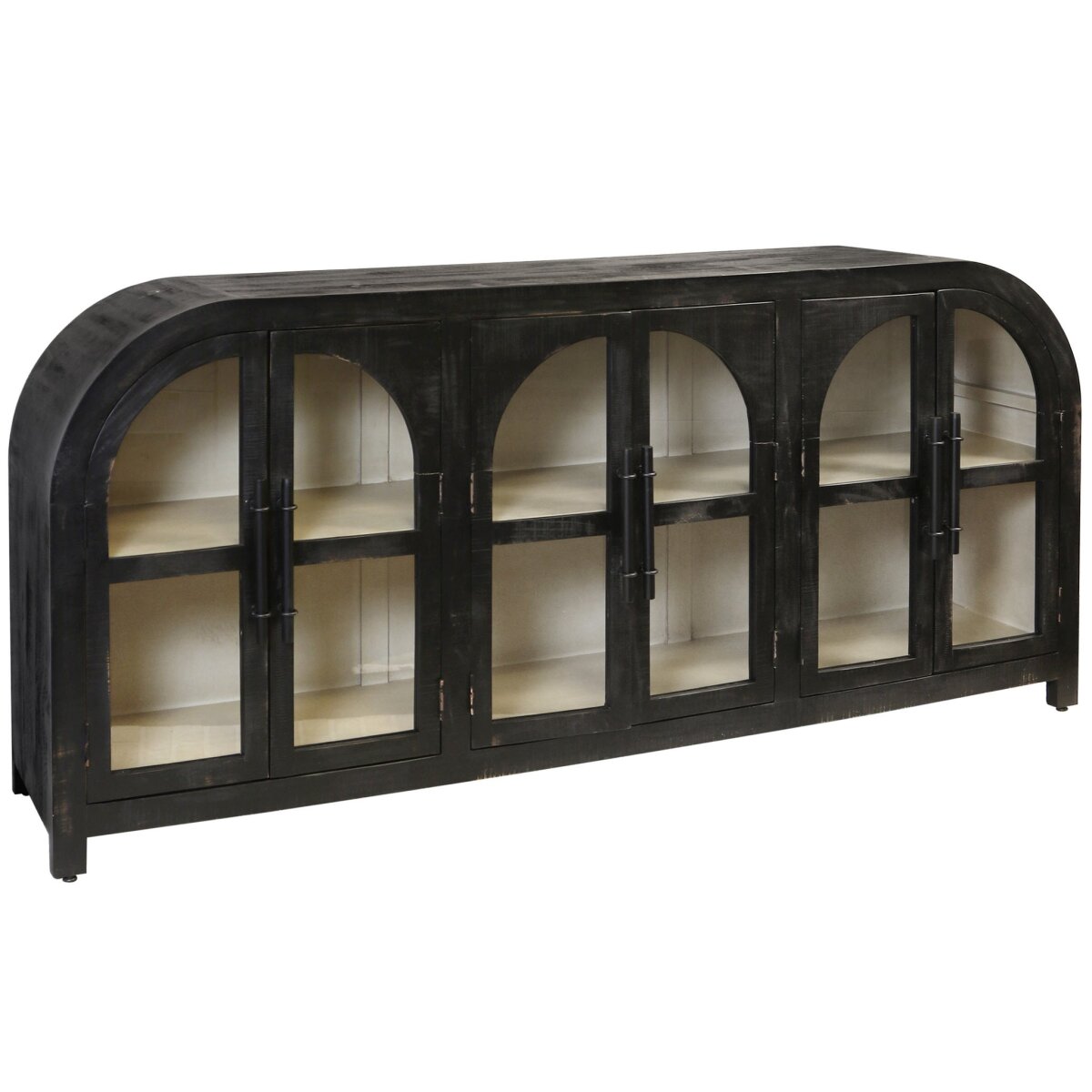 9975a1450b8e161f93edebeb2e8ac592 Hodges Sideboard | Matte Black Finish On Pine | 6 Door - Image 1