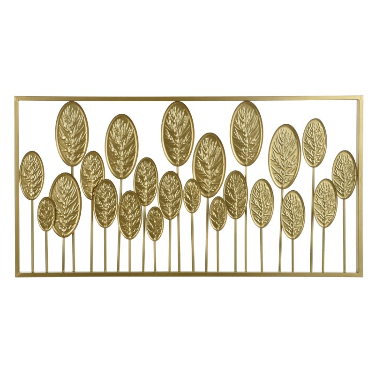 998f0178b68c505f7a863552cc5d3eea Pendant Leaflets Gold Metal Medallion Stemmed Leaves - Image 1