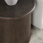 Runa Solid Wood Round End Table - Coffee Brown - Image 6