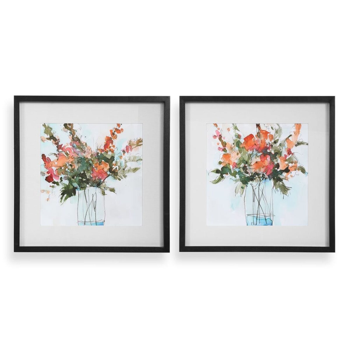 99bea8580e6bb2117d7dfa7fcc21ccbb Fresh Flowers Framed Prints, S/2 - Image 1