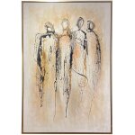 Troupe Framed Canvas Art | Hand Painted Abstract Figures | 1.5 Inch Frame