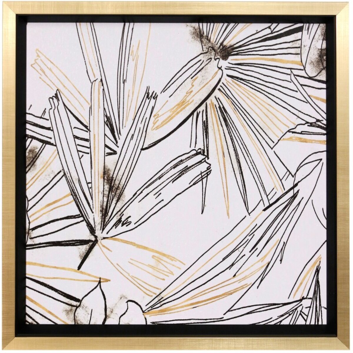 9a34ab6d48b167894bb8cc4494715f38 Selva Black & Gold Sketch Ii Textured Framed Print - Image 1