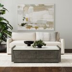 Tori Solid Wood Rectangle Coffee Table - Antique Gray - Image 9