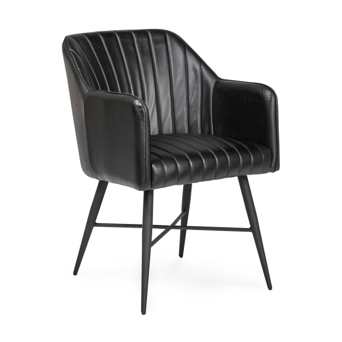 9b228adc723ca2cd73c7590294764da0 Leon Leather Dining Chair - Midnight Raven - Image 1