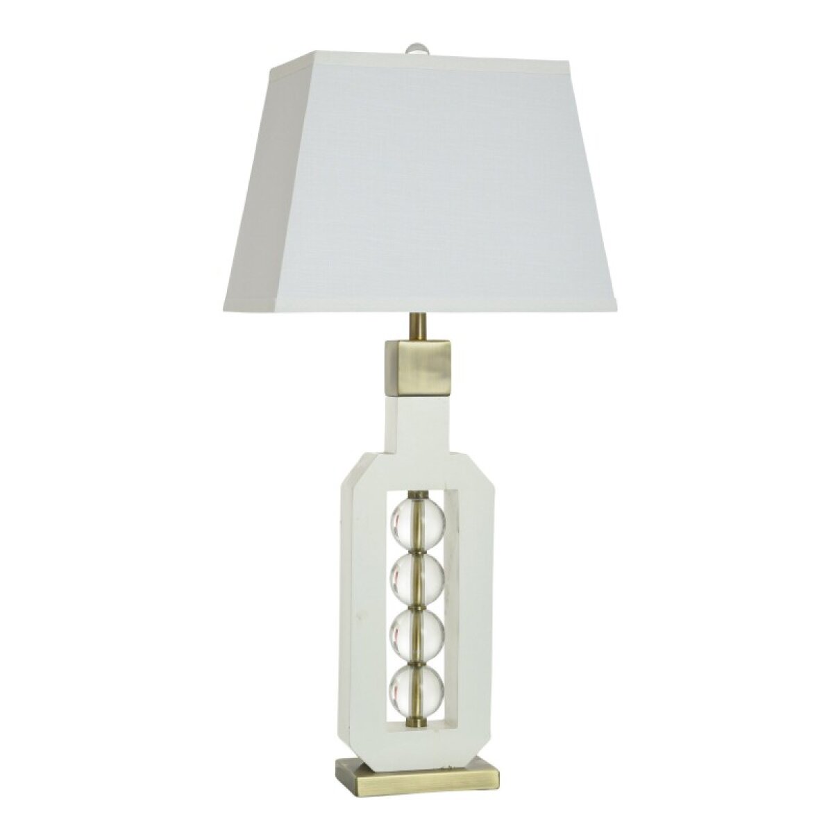 9b6666314c801e5a5b875be90c111550 Norman Wyatt Home Wilma White With Gold Poly Table Lamp 40in - Image 1