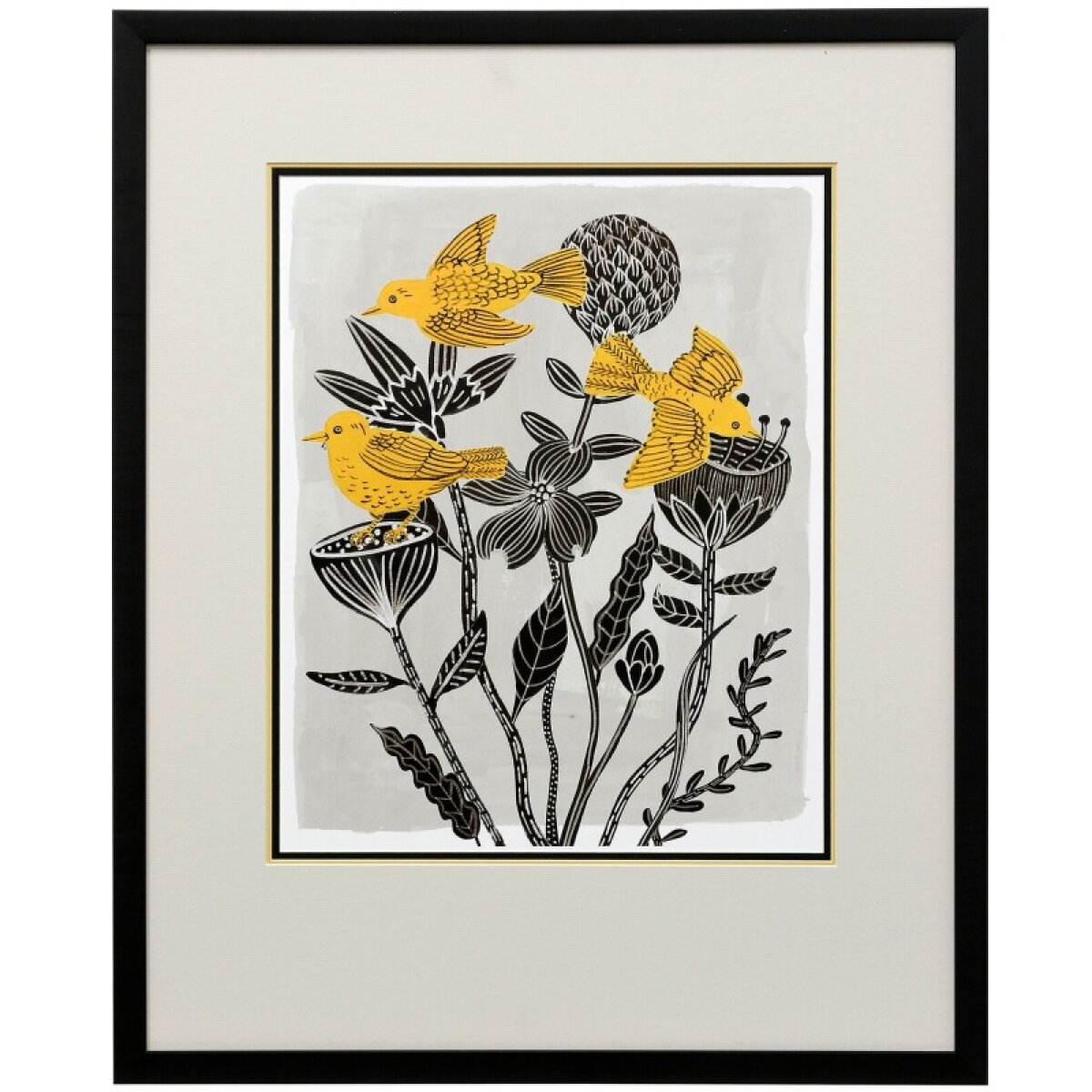 9c45d01f78409d94bf01a92a8150393d Birds In My Garden Ii Framed Print Under Glass - Image 1
