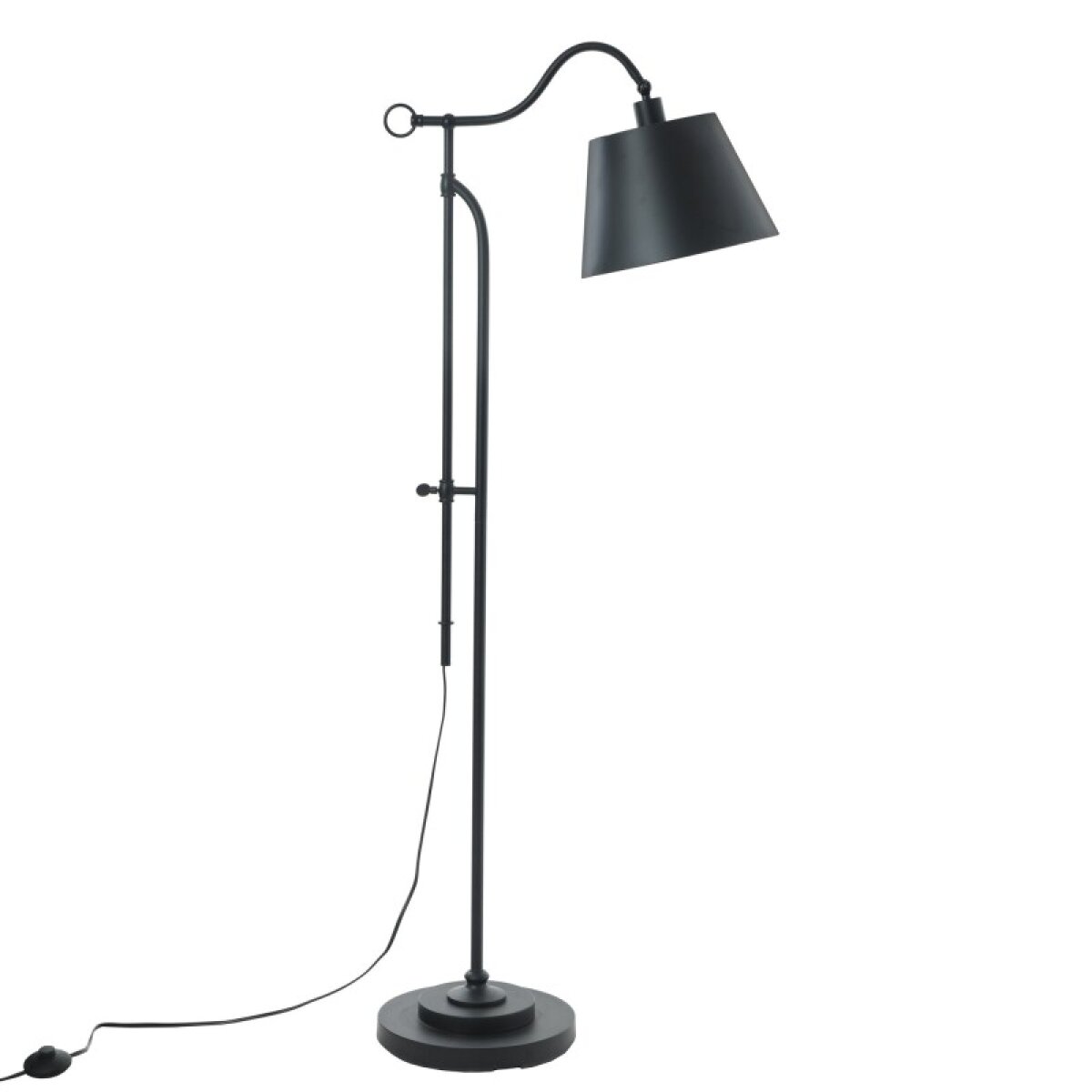 9c45d86ec2dbf1e4833b63a76e7db6b5 Satin Black Adjustable Metal Floor Lamp - Image 1
