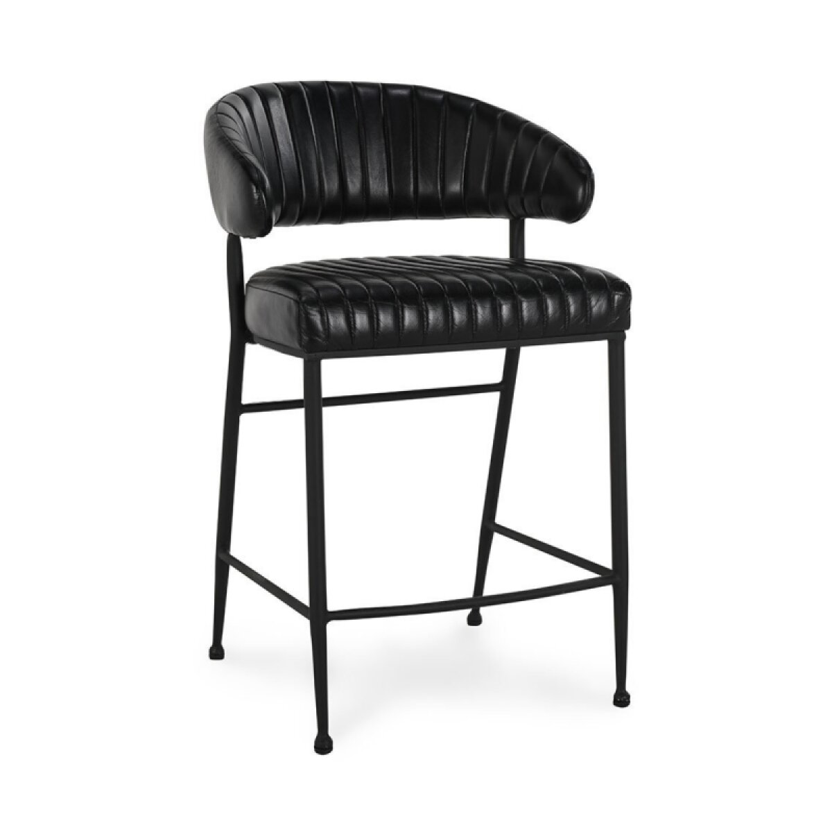 9c58e6019d59cccd193bc0528f854148 Umbria Leather Counter Stool - Midnight Raven - Image 1