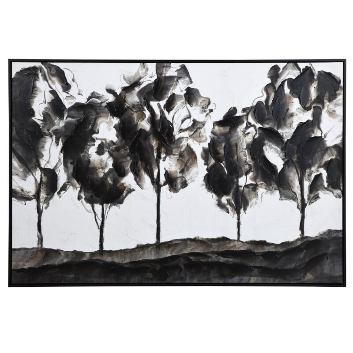 9c9b610227dca4f5561b84f810f6d626 Tree Line Hand Embellished Framed Canvas - Image 1