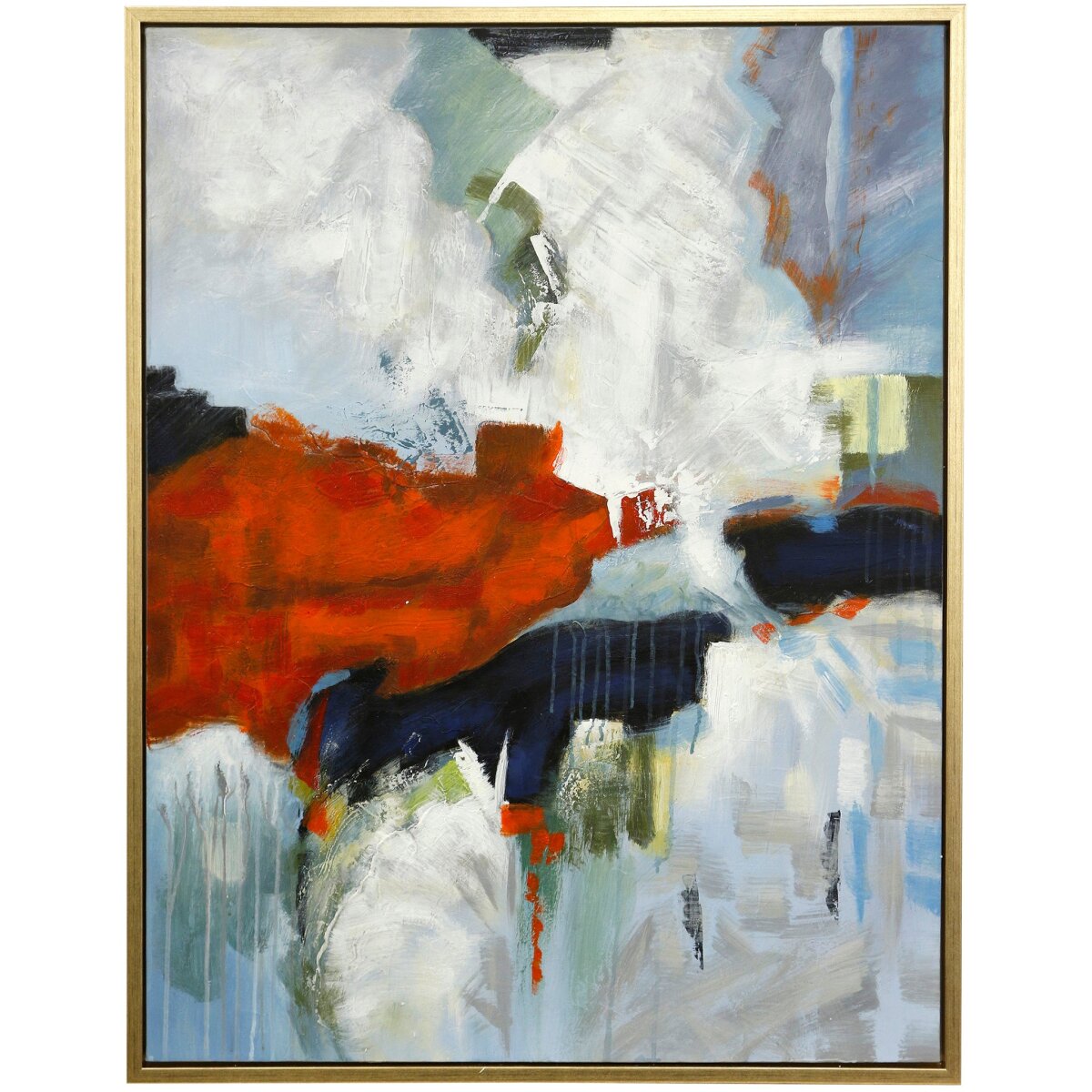 9ce5e93ba9308761c61dfc36fe317841 Retrograde Framed Canvas Art- Small | Hand Painted Abstract | 1.5 Inch Frame - Image 1