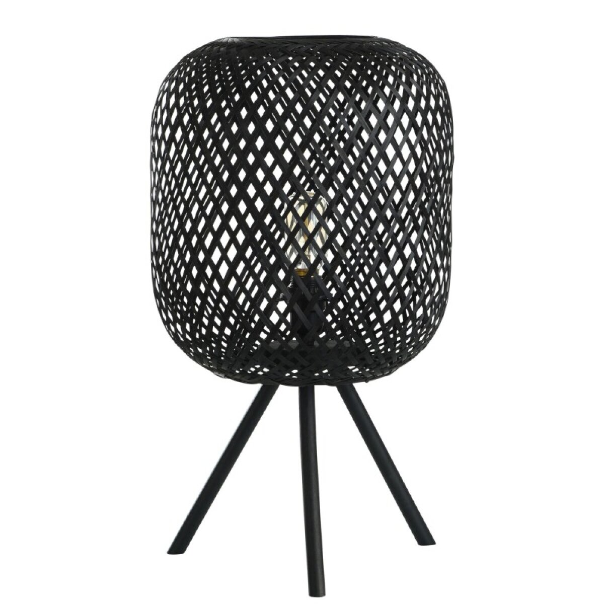 9cf1e67268a363e0f95950b1e6e9e8fb Black Rattan Table Lamp - Image 1