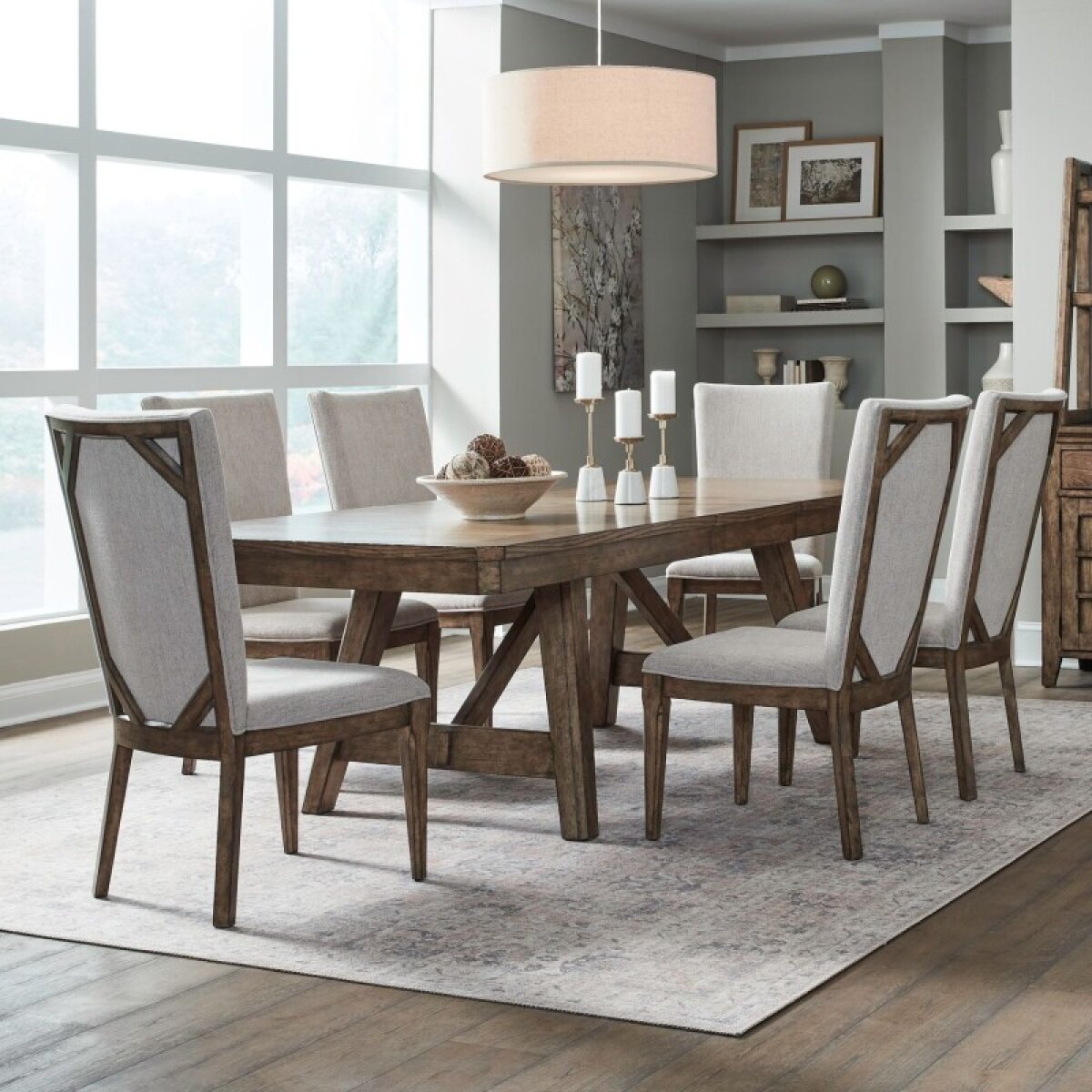 9d395bd1c9151a848299d8992fb8ebce Carolina Park 7 Piece Trestle Table Set - Image 1