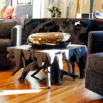 Jakarta Small Coffee Table- Gray | Chamcha Gray Finished Wood - Image 3