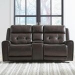 Carrington Loveseat w/Console P3 & ZG - Dark Brown