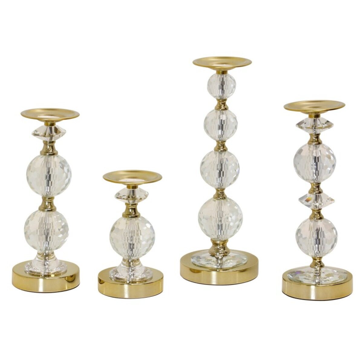 9dd0f21f669e46af16c41c0ffd01d165 Polished Gold Set Of 4 Candle Holder - Image 1
