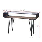 Black & Gold Tweed Metal Console Table - Image 6