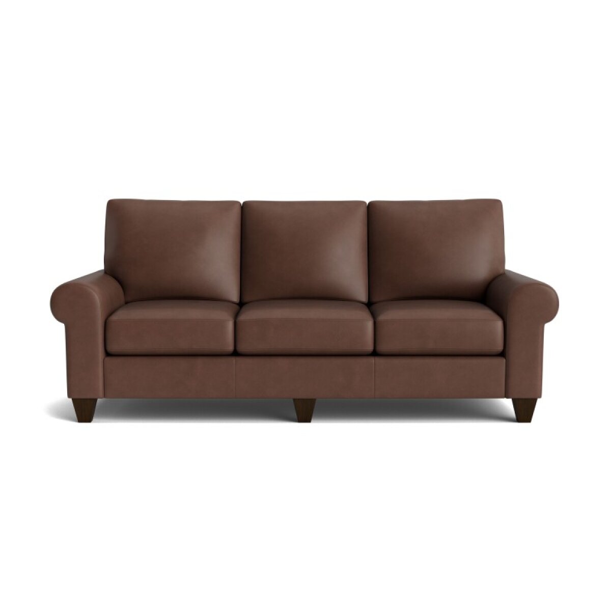 9e48a57a1c2174e481ccad4a2a5b9182 True Custom™ True Custom® Leather Large Roll Arm Sofa - Image 1