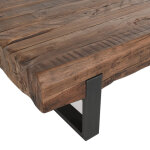 Duarte Solid Wood Rectangle Coffee Table - Rustic Brown - Image 5