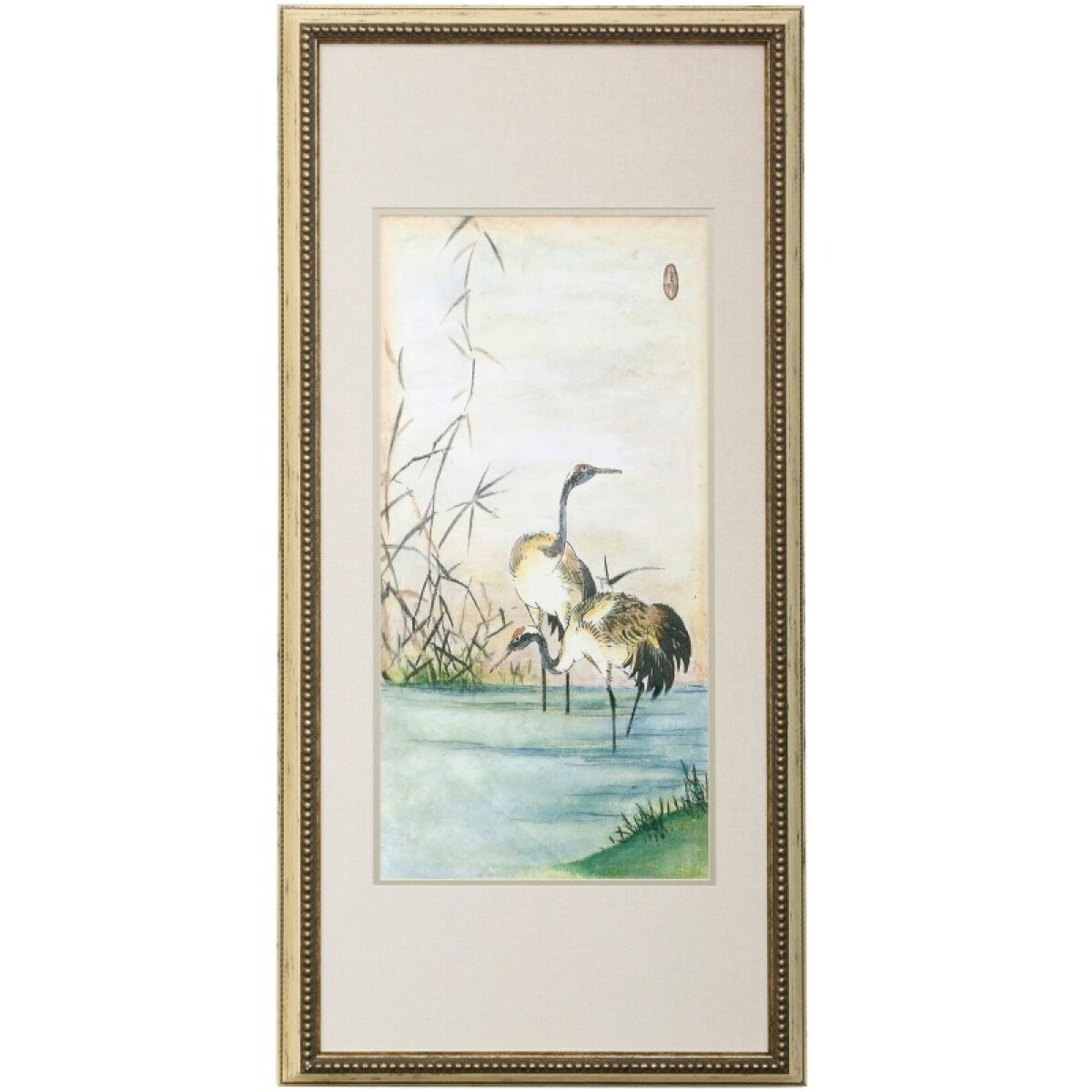 9e9624031d1f5089fec167d4f7aed721 Dann Foley Lifestyle Oriental Cranes Ii Framed Print Under Glass - Image 1