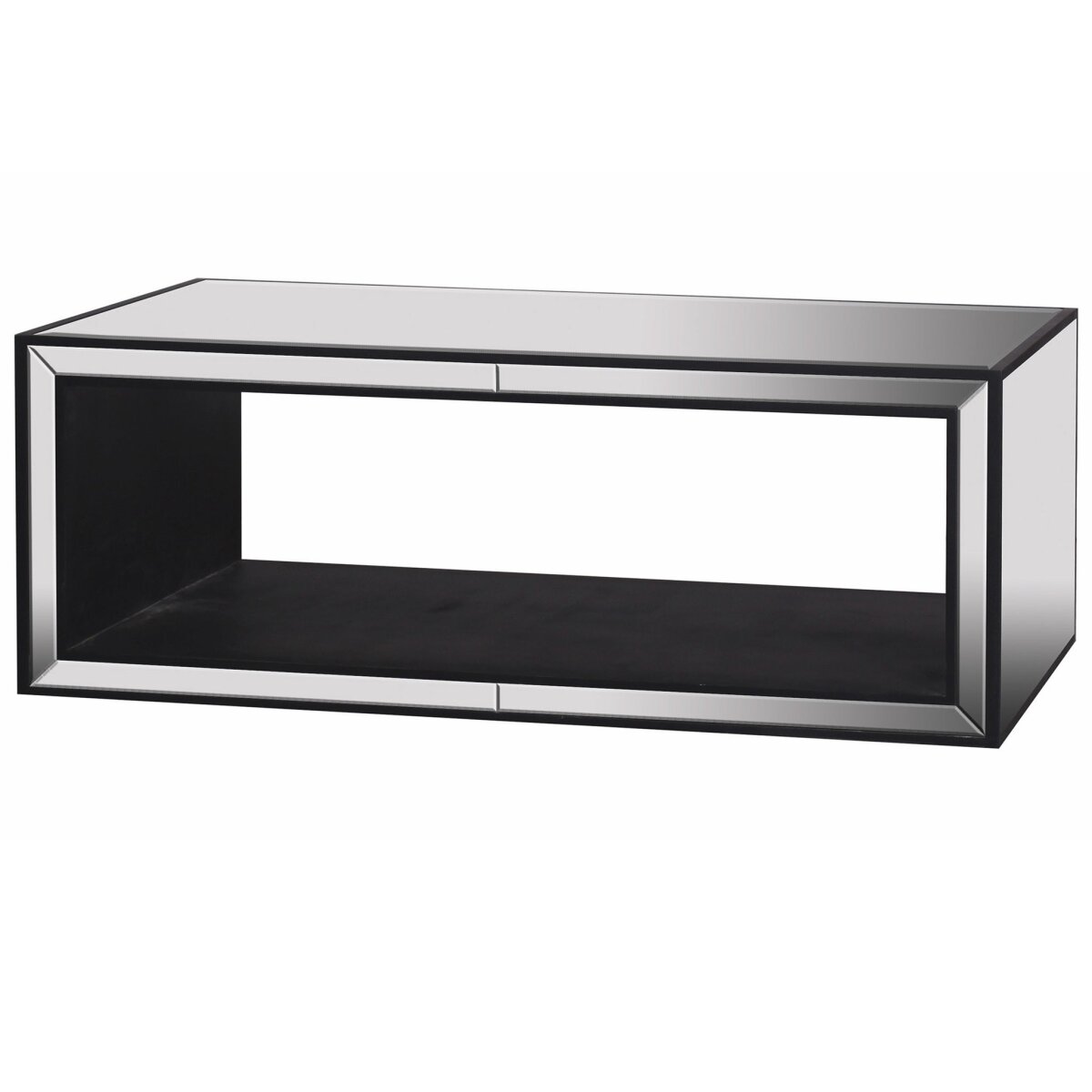 9eb2c3a4325e7bec838634f805e16cce Merida Coffee Table | Clear Glass Beveled Mirror On Hardwood - Image 1
