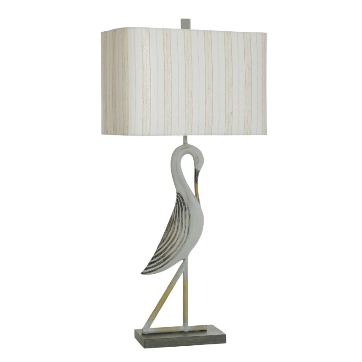 9f8eb4b25da0e69566ffd565fb155584 Norman Wyatt Home Shorebirds Sandpiper Gray Poly Table Lamp 35in - Image 1