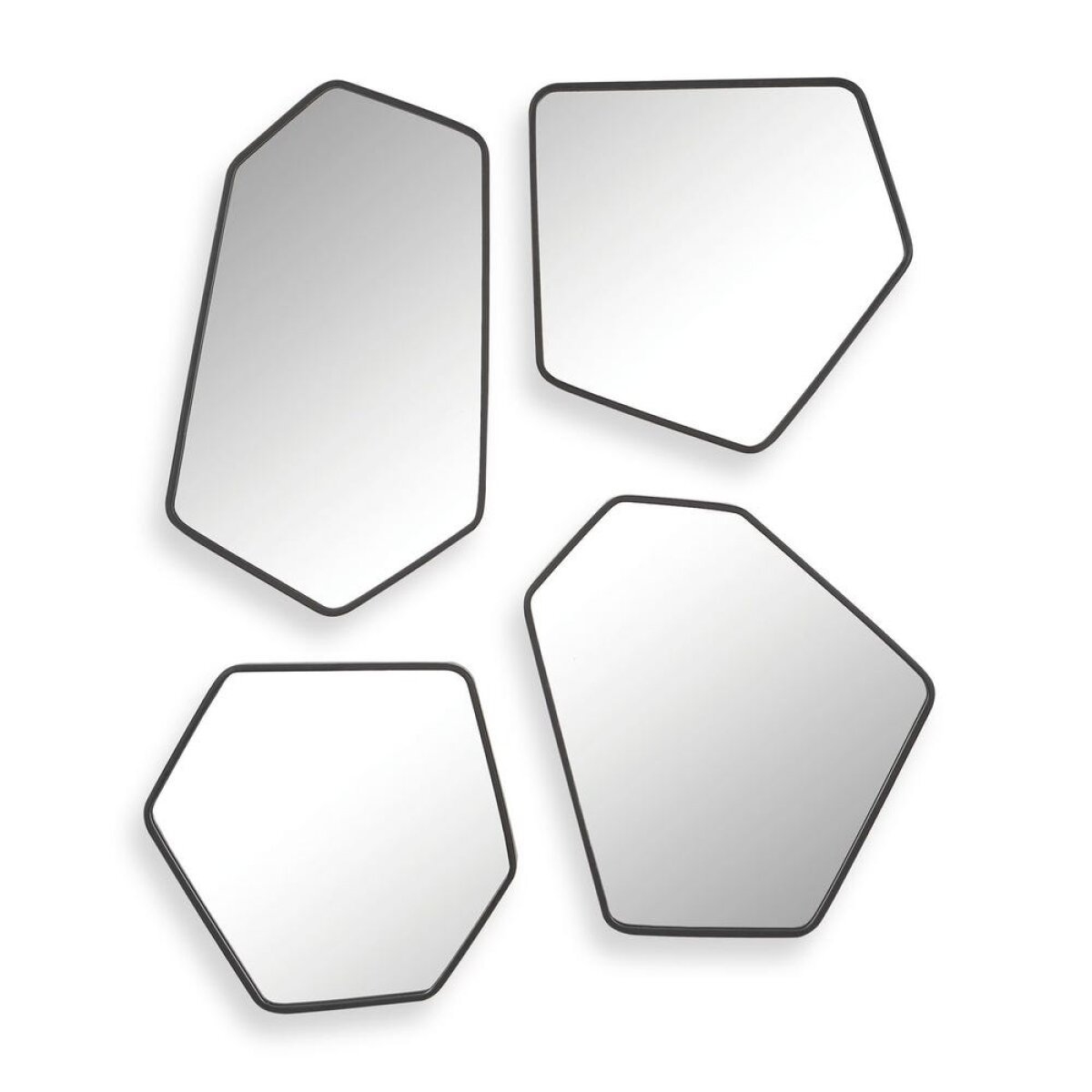 9fc27f54362ccde975db3cc023a93934 Linneah Mirrors, Black, S/4 - Image 1