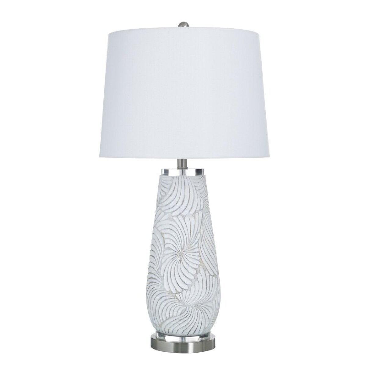 a0002a688042742a7fae84f422013720 Glina Silver Metal & Resin Table Lamp With Clear Acrylic 100 Wat - Image 1