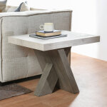 Durant Solid Wood Rectangle End Table - Antique White/distressed Gray - Image 7