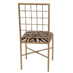 Dann Foley Lifestyle Gold Metal Chair With Zebra Cushion - Image 3