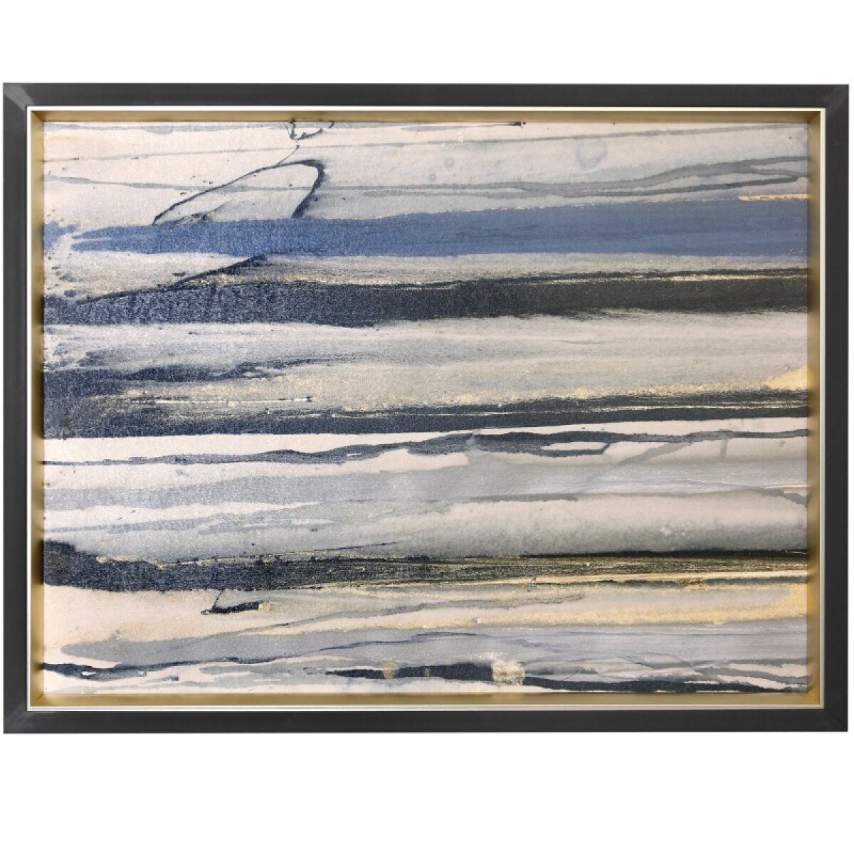 a0eb35c370695d5f480ca0f7d2490b7c Black And Blue Black And Blue Textured Abstract Framed Print Austin Allen James - Image 1