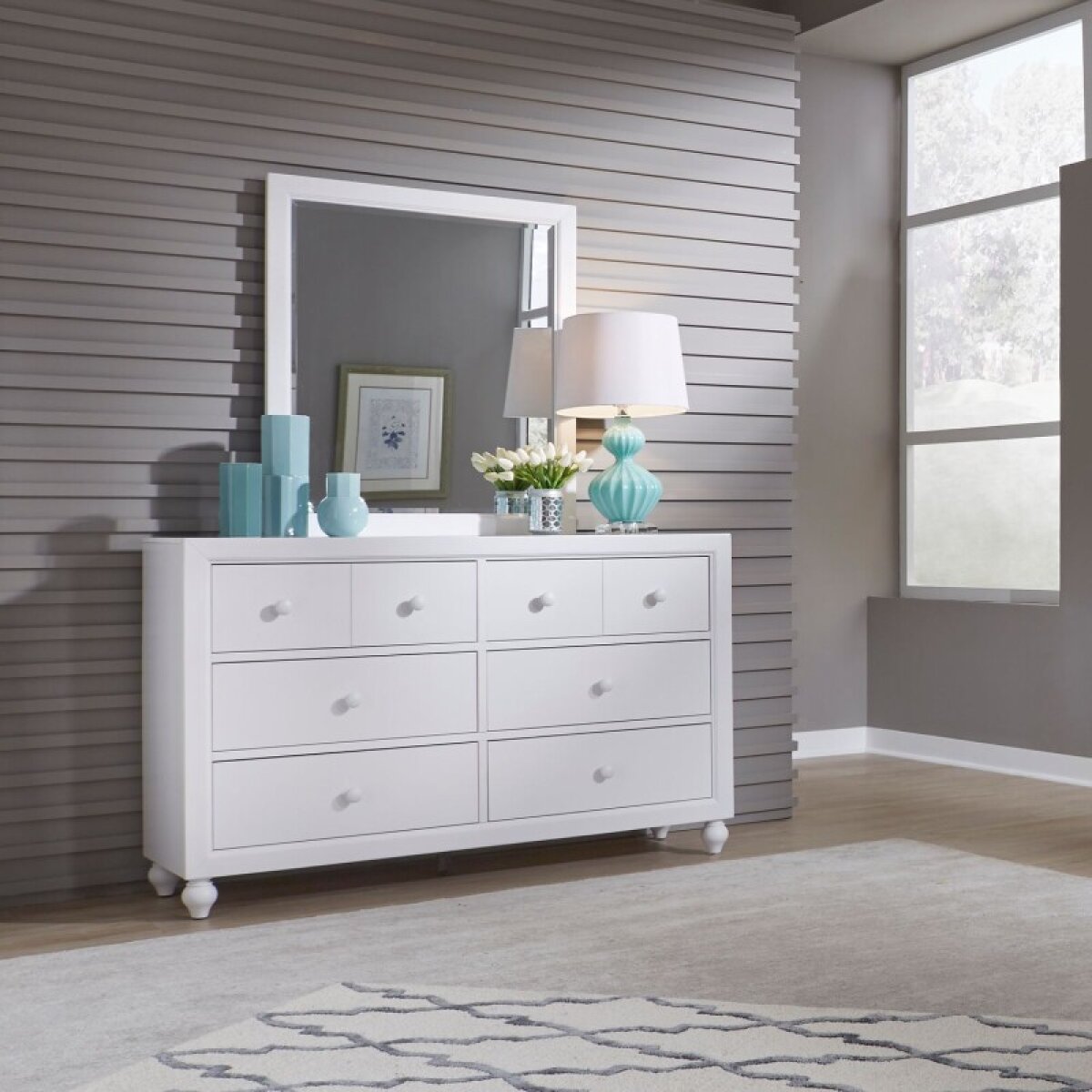 a1589d4d0974d531925af3a08ea0cd73 Cottage View Dresser & Mirror - Image 1