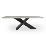 Durant Solid Wood Rectangle Dining Table - Carbon Black-weathered Cement - Image 3