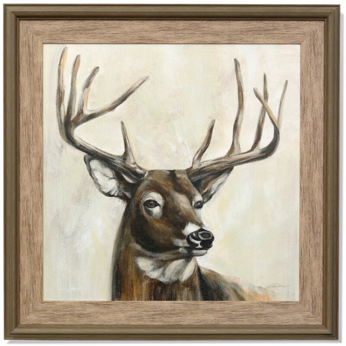 a2115ccc708f095451c038c0aa4318cd Bronze Deer Textured Framed Print - Image 1