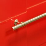 Dann Foley Lifestyle Red Three Drawer Wooden Dresser With Long Gold Metal Pulls - Image 3