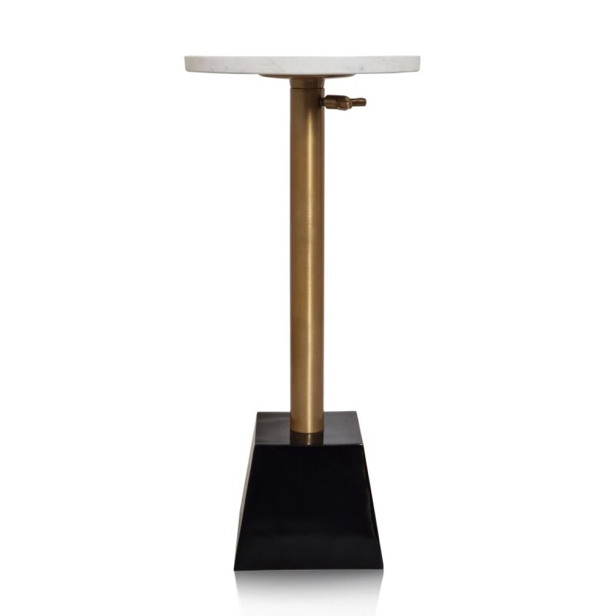 a2a3b8983005d1d87fa578ee48c3f01d Dann Foley Lifestyle Drink Table With Black Base Brushed Bronze Metal And White Marble Top 10in - Image 1
