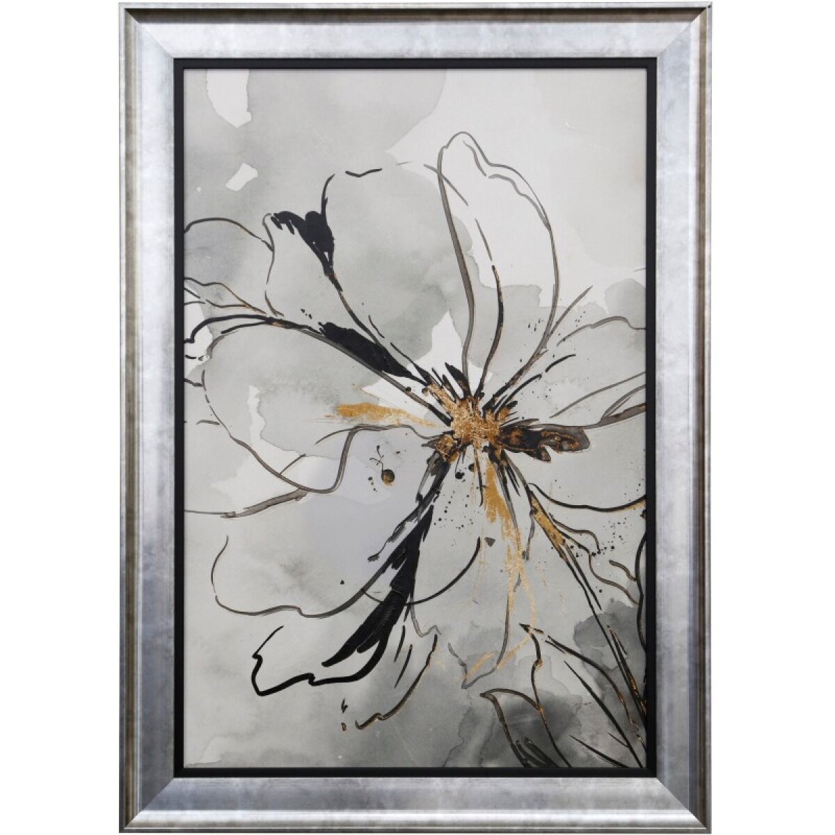 a2d514007e9a99f4e0005c483a1f0cbe Floral Sketch Ii Textured Framed Print - Image 1