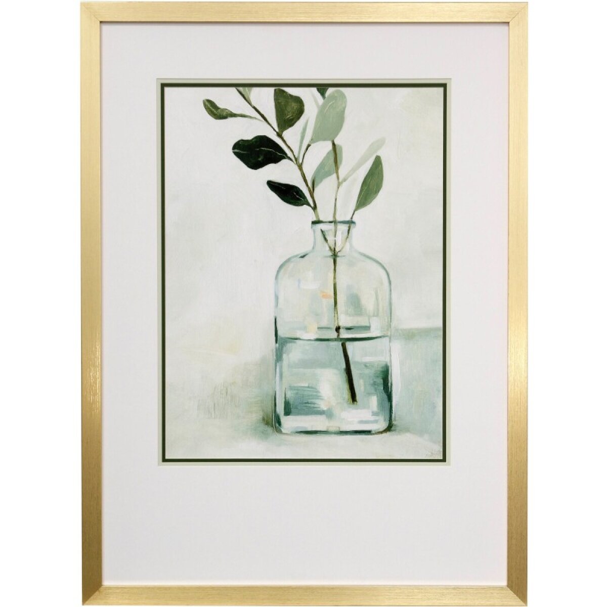 a313ce149451482798be389fe846ba93 Eucalyptus Branch Still Life I Framed Print Under Glass - Image 1