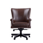 Dc#129-vbr - Verona Brown Leather Desk Chair - Image 4
