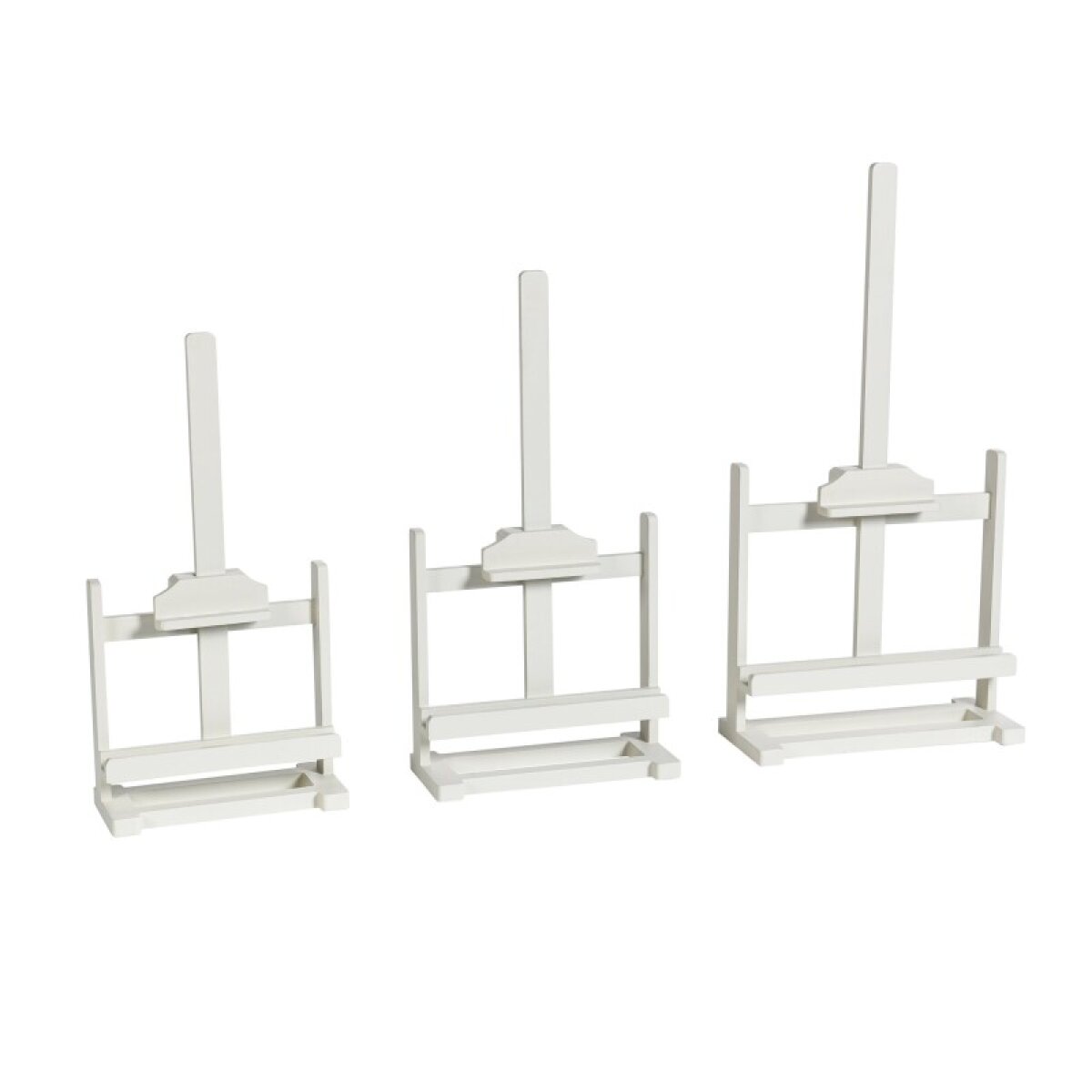 a473b91a29b735a2be2054a51900c6ad Dann Foley Lifestyle Set Of Three Satin Ivory Tabletop Easel For Art Varying Sizes - Image 1