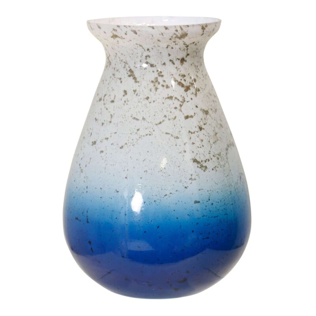 a53b233712424f6af5840592caa5af68 Blue Speckle Glass Ombre Vase - Image 1