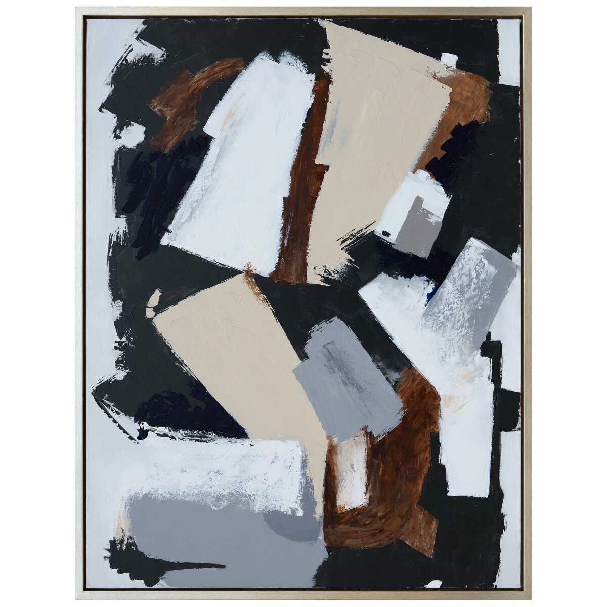 a54a544379f98cf5afd79d708188f864 Pensive Framed Canvas Art- Small | Hand Painted Abstract | 1.5 Inch Frame - Image 1